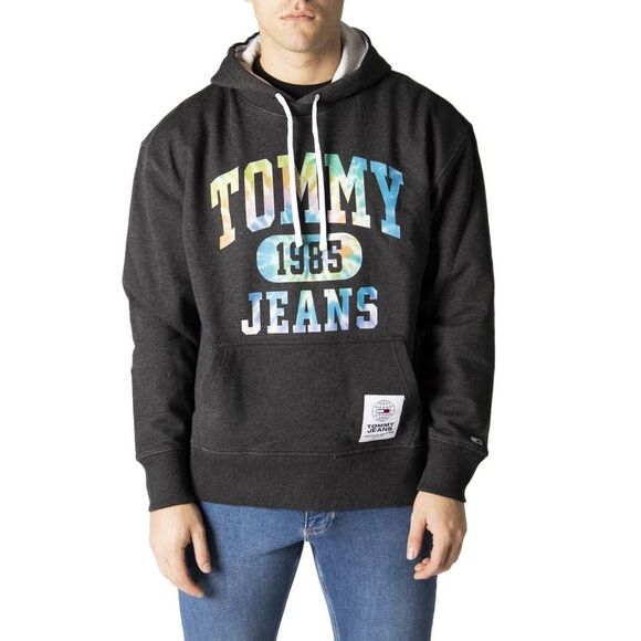 Tommy Hilfiger Jeans TieDye Hoodie Model 1985 Men Black Sweatshirts - Picture 1 of 6